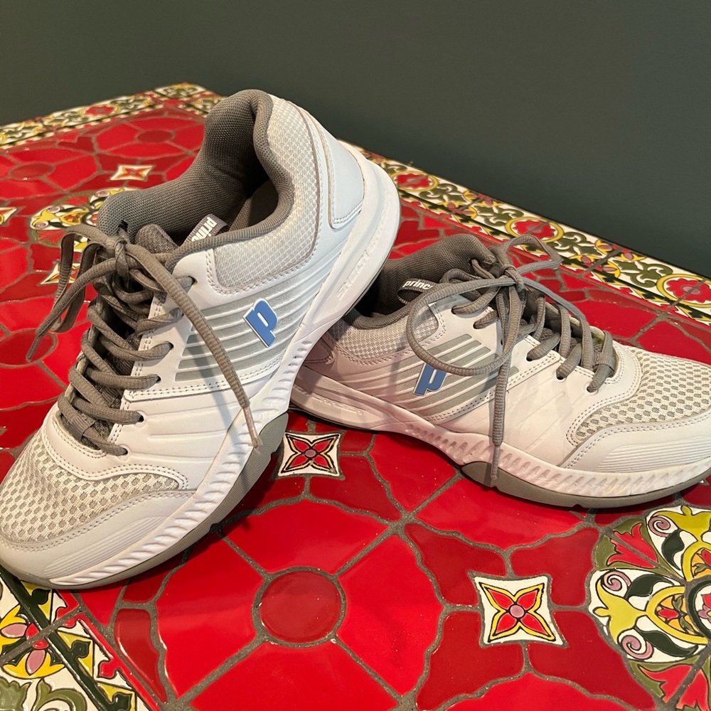 Prince White and Gray Athletic Tennis Shoes